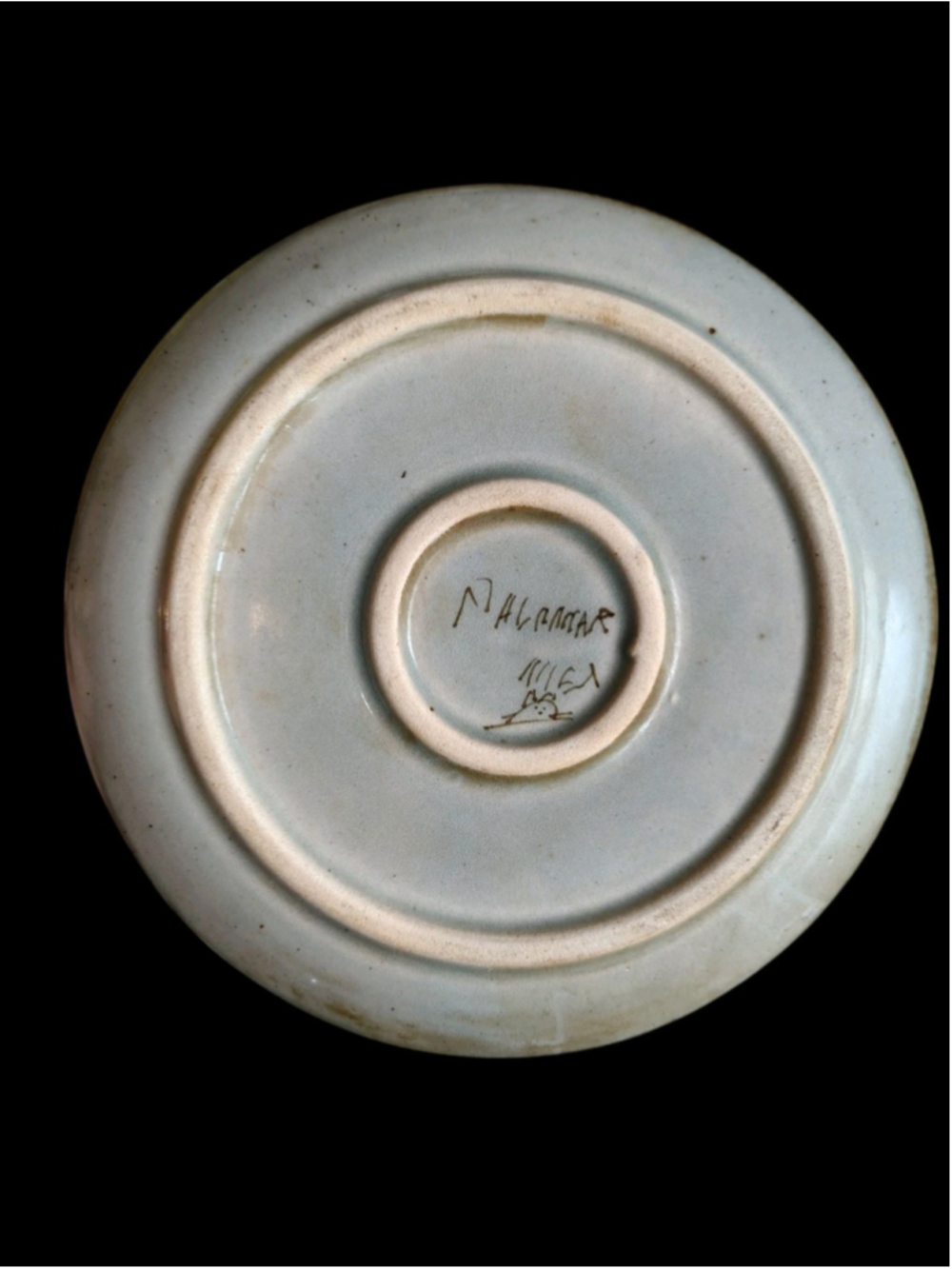 KEN EDWARDS Mexican TONALA POTTERY Stoneware 7-3/4" Dessert Plate Signed Palomar - Picture 2 of 3